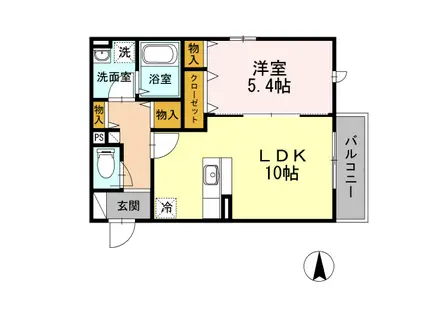 ハイムクライスII(1LDK/2階)の間取り写真