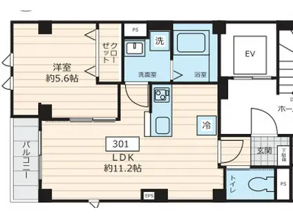 DECORA MORISHITA(1LDK/3階)の間取り写真