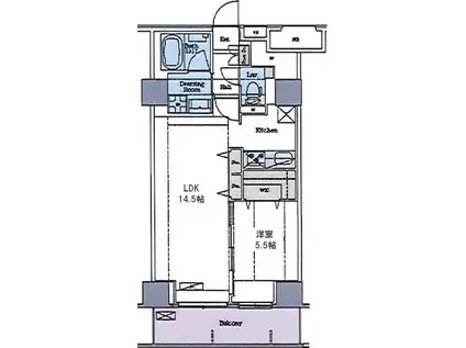 ラグゼナ平和台(1LDK/4階)の間取り写真