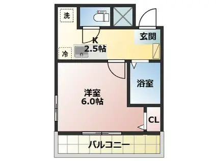 さいたま新都心B(1K/1階)の間取り写真