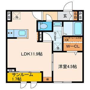 パセオプラシード連坊(1LDK/1階)の間取り写真