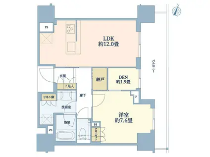 ブランズ本郷(1LDK/6階)の間取り写真
