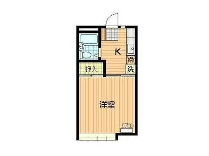 滝沢ヒルズ B(1K/2階)の間取り写真