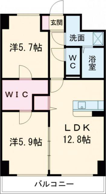 アグレアーブル(2LDK/6階)の間取り写真