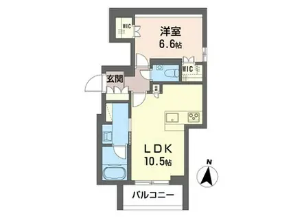リアン下馬 イースト(1LDK/3階)の間取り写真