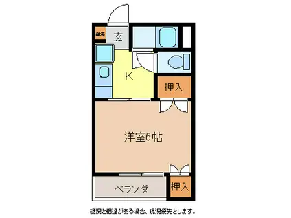 メイツ博美(1K/2階)の間取り写真