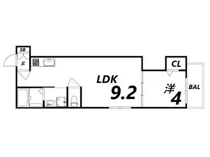 F ASECIA PROPUS(1LDK/3階)の間取り写真