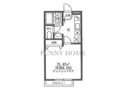 プランドール(1K/1階)の間取り写真