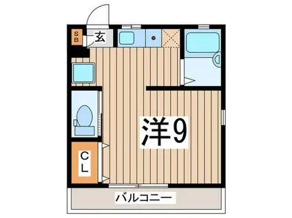 サンハイツ瀬谷(ワンルーム/1階)の間取り写真