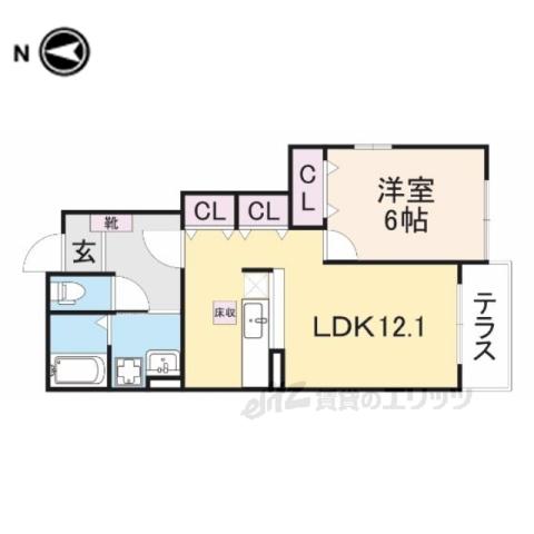 エスペランサ1(1LDK/1階)の間取り写真
