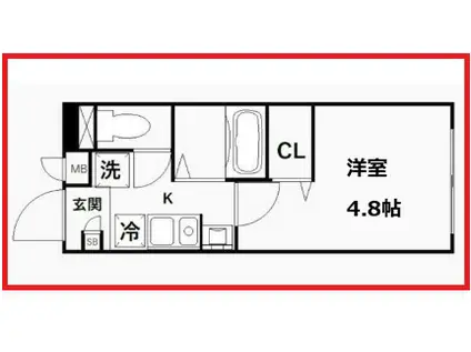 クリアル王子サウス(1K/2階)の間取り写真