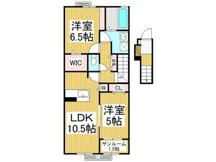 PROCYON(2LDK/2階)の間取り写真