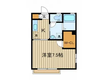 リバーサイドミナミ(1K/1階)の間取り写真