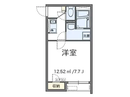 クレイノビュートップ相原(1K/2階)の間取り写真