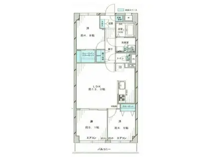 ニックハイム北品川(3LDK/3階)の間取り写真