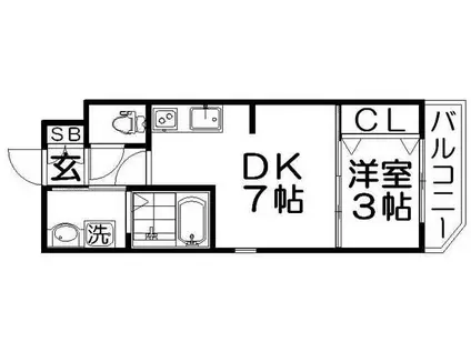 AVENIRUII(1DK/3階)の間取り写真