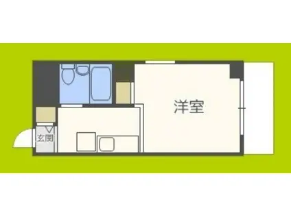 グリーンハイツII(ワンルーム/6階)の間取り写真