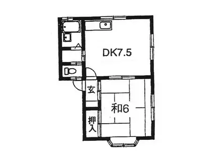ラポールながとIII(1DK/1階)の間取り写真