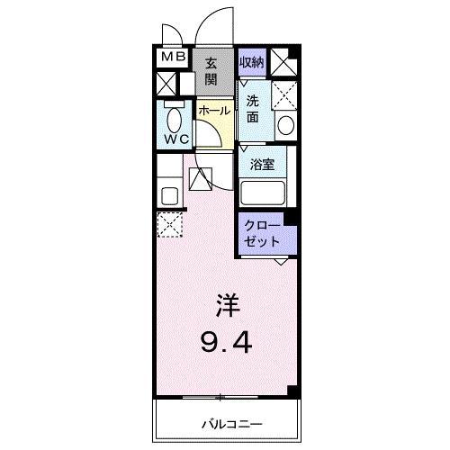 センチュリー21J(ワンルーム/2階)の間取り写真