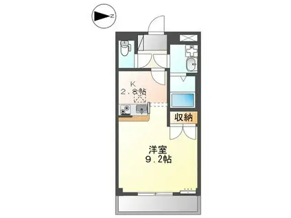 プランドール小野田(1K/2階)の間取り写真