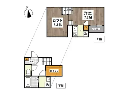 ADC坪井LA.CLASS(1K/1階)の間取り写真