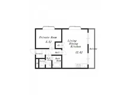 ベルメゾン(1LDK/2階)の間取り写真