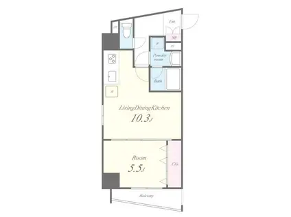 テ レジャンデール護国寺イースト(1LDK/2階)の間取り写真