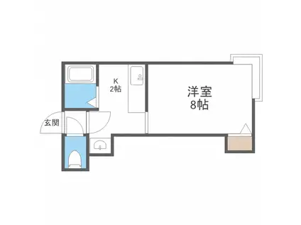 ヴィラ麻生・涼(1K/3階)の間取り写真