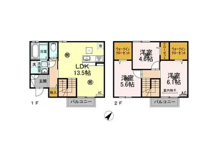 アートライフ黄金町 A棟(3LDK/1階)の間取り写真