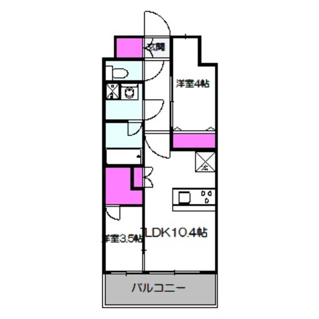 スプランディッドあびこ駅前(2LDK/11階)の間取り写真