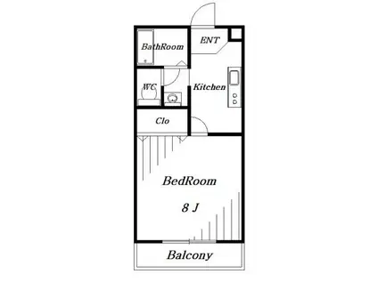 グランマークス(1K/2階)の間取り写真