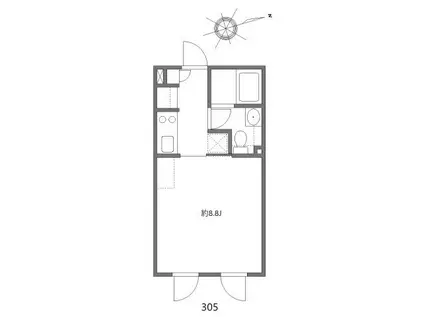 アレーロ高円寺(1K/3階)の間取り写真