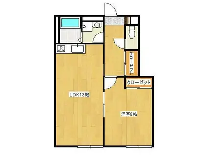 スペランツァ清見台(1LDK/1階)の間取り写真