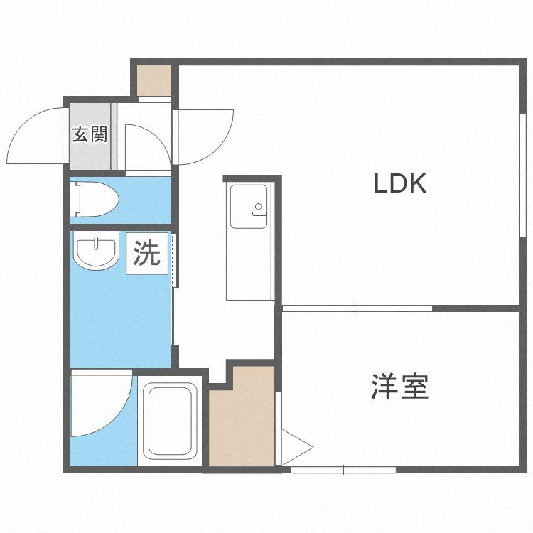ASTER月寒西II(1LDK/3階)の間取り写真
