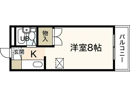 パインハウスII(ワンルーム/3階)の間取り写真