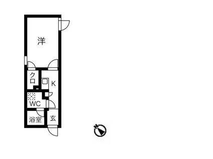 LUDENS南阿佐ヶ谷(1K/1階)の間取り写真