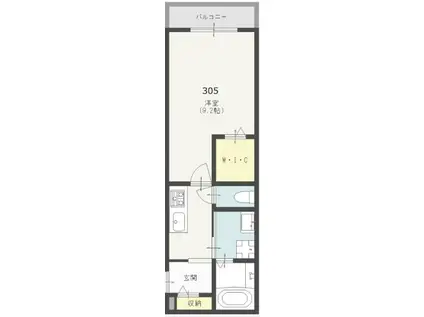 HOUSEKUL IS2(1K/3階)の間取り写真