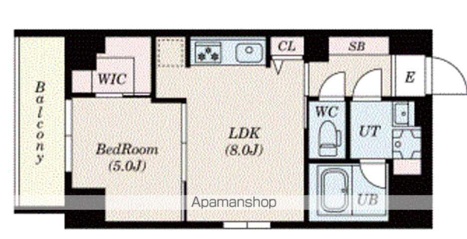 S-RESIDENCE押上EPURE(1LDK/2階)の間取り写真
