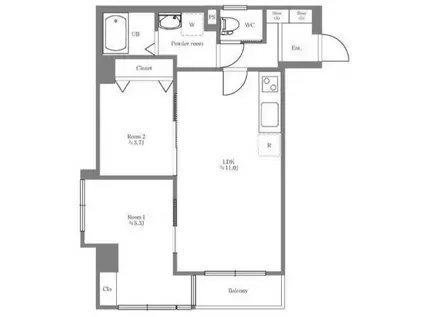 パシフィックパレス錦糸町(2LDK/5階)の間取り写真