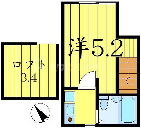 ブルーパンサー(1K/2階)の間取り写真