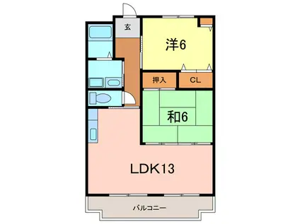 S.D.VILLAGE(2LDK/3階)の間取り写真