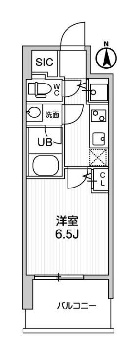 LA DOUCEUR北巽(1K/13階)の間取り写真