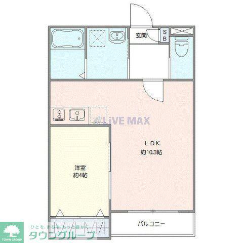 ジーメゾン春日部上蛭田カヴェリ(1LDK/3階)の間取り写真