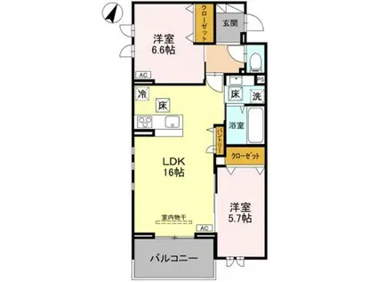 センカIII(2LDK/1階)の間取り写真