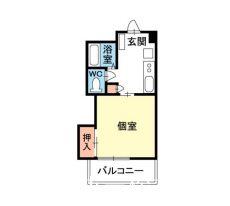 メラベルデ S棟(1K/3階)の間取り写真