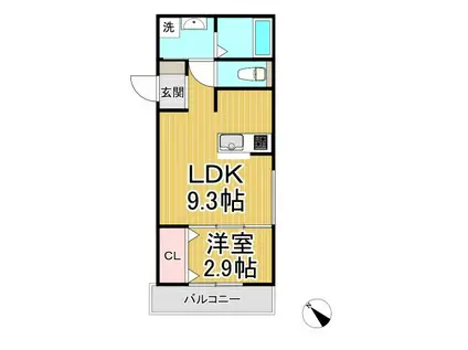 GAZELLE NOAH尼崎尾浜2(1LDK/3階)の間取り写真