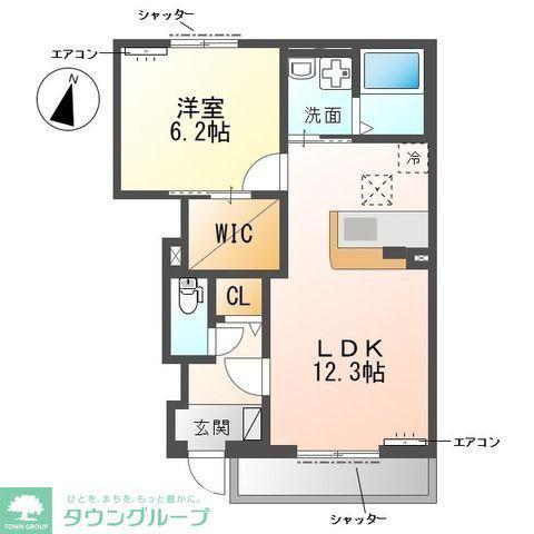 柏市船戸 アパート(1LDK/1階)の間取り写真