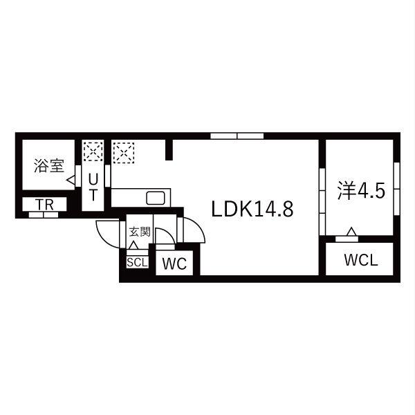 LAND TOYOHIRA(1LDK/2階)の間取り写真