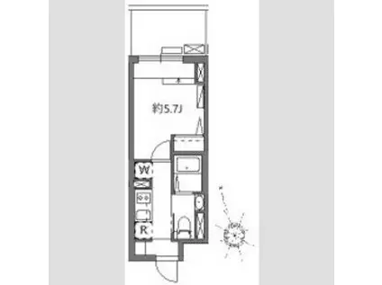ソラシアレジデンス学芸大学II(1K/3階)の間取り写真