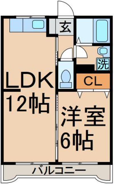 ゴールデンパレス(1LDK/2階)の間取り写真
